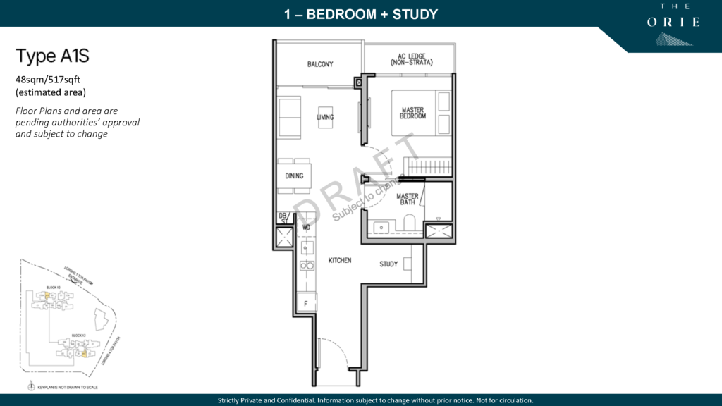 the orie floor plan 1+Study